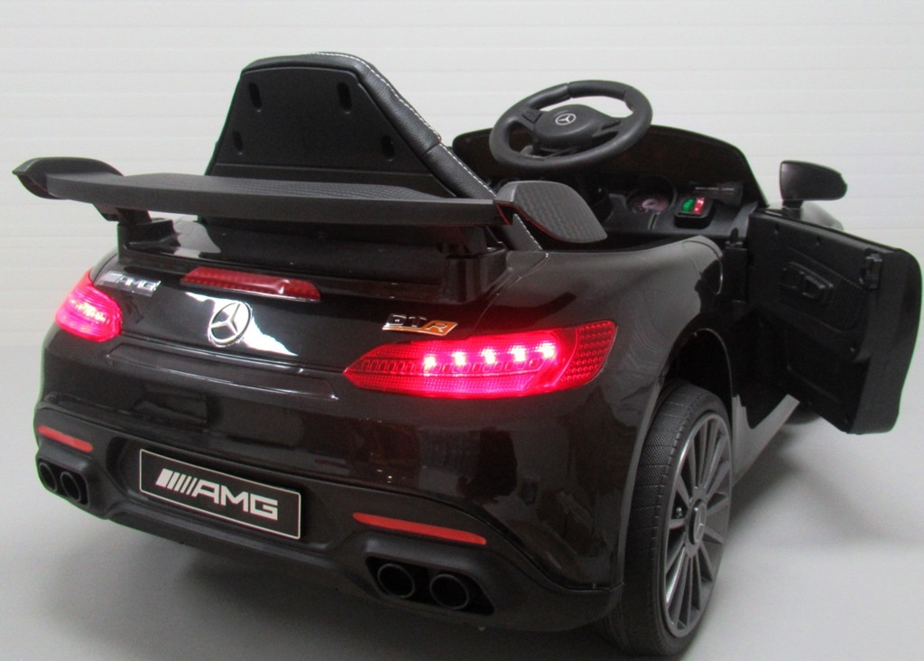 Mercedes GTR-S czarny Miękkie koła Eva, miękki fotelik Licencja - tylne światła