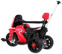 Pchaczyk Rowerek Motorek elektryczny 3w1 dla dzieci Czerwony + Piankowa poręcz + Audio LED