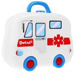 Zestaw lekarski + Walizka ambulans dla dzieci 3+ Przenośna zabawka + Akcesoria Sprzęty doktora