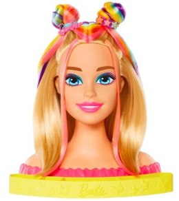 Barbie Głowa do stylizacji neonowa tęcza blond włosy Mattel