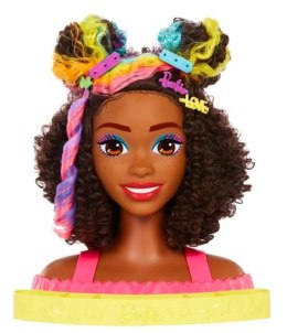 Barbie Głowa do stylizacji Neonowa tęcza kręcone włosy Mattel