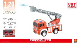 Interaktywny Wóz Straży pożarnej dla dzieci 3+ Model 1:20 + Funkcja Wody + Ruchome elementy + Napęd pull back + Dźwięki Światła