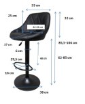Hoker D3B Krzesło Barowe Fotel obrotowy Ekoskóra Regulowana wysokość