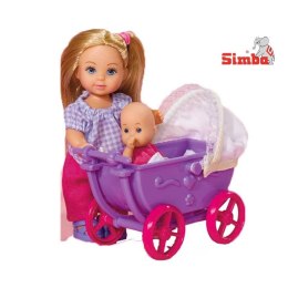 Simba Lalka Evi z Fioletowym wózkiem i laleczką