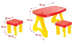 Stolik piknikowy dla dzieci + 2 krzesełka polskiej firmy MOCHTOYS