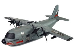 Zestaw Militarny Ogromny Samolot Wojskowy 87 cm z Dźwiękami Światłami Akcesoria Wojskowe