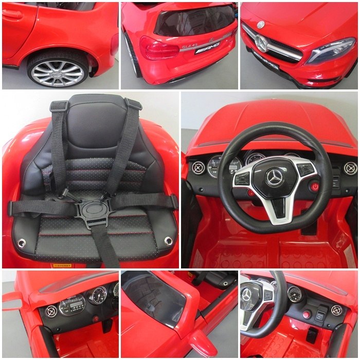 Autko na Akumulator Mercedes GLA45 czerwony, miękki fotelik Licencja