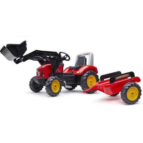 FALK Traktor na Pedały z Przyczepą Red Supercharger FALK Traktor na Pedały z Przyczepą Red Supercharger