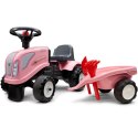 FALK Traktorek Baby Girly New Holland Różowy z Przyczepką + akc. od 1 roku