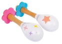 Drewniany zestaw Instrumentów muzycznych dla dzieci 3+ Tamburyn Flet Cymbałki Marakasy + Pastelowe kolory