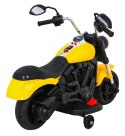 Motor Chopper V-Max na akumulator dla dzieci Żółty + Melodie Klakson + Światło + Kółka pomocnicze