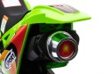 Motorek Cross dla dzieci Pojazd na akumulator Zielony + Pomocnicze kółka + Dźwięki LED