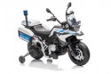 Motor Policyjny BMW F850 GS na akumulator dla dzieci + Kółka pomocnicze + Syrena + Światła + 2 Kufry + Wolny Start