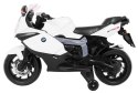 Motor na akumulator BMW K1300S dla dzieci Biały + Kółka pomocnicze + Dźwięki Światła + Wolny Start