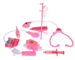 Zestaw Lekarski dla dzieci 3+ Różowy 11 el. + Stetoskop + Termometr + Interaktywne efekty