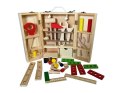Zestaw majsterkowicza z Drewna dla dzieci 3+ Rozkładana walizka 37 el. + Narzędzia + Akcesoria