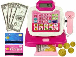 Kasa Sklepowa Kalkulator Wózek Różowa Produkty Spożywcze