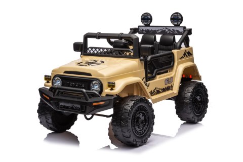 Toyota FJ Cruiser dla dzieci Beżowy + Pilot + Napęd 4x4 + Audio LED + EVA + Wolny Start