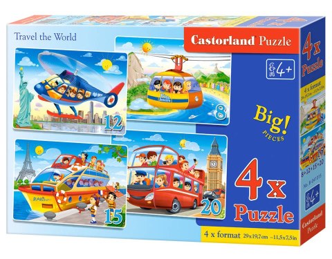 Puzzle 4w1 8,12,15,20-elementów Travel the World