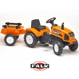 Falk Duży traktorek Renault Celtis 436RX Pomarańczowy z otwieraną maską + Przyczepka