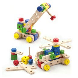 Drewniany zestaw konstrukcyjny Viga Toys 53 elementy w skrzynce