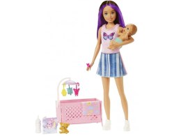 Lalka Barbie Skipper Babysitters opiekunka + bobas akcesoria HJY33 ZA5095