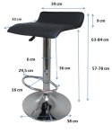 Hoker D1S Krzesło Barowe Fotel obrotowy Ekoskóra Regulowana wysokość