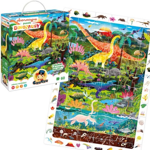 CzuCzu Obserwacyjne puzzle Dinozaury 60 elementów plakat edukacyjny ZA5559