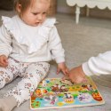 WOOPIE GREEN Drewniane Puzzle Montessori Farma z Pinezkami Do Dopasowania