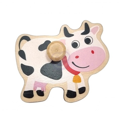 WOOPIE GREEN Drewniane Puzzle Montessori Farma z Pinezkami Do Dopasowania