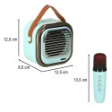 Zestaw do karaoke głośnik Bluetooth 2 mikrofony USB LED 10W niebieski