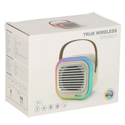 Zestaw do karaoke głośnik Bluetooth 2 mikrofony USB LED 10W niebieski