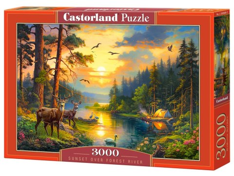 Puzzle 3000 elementów Sunset over Forest River