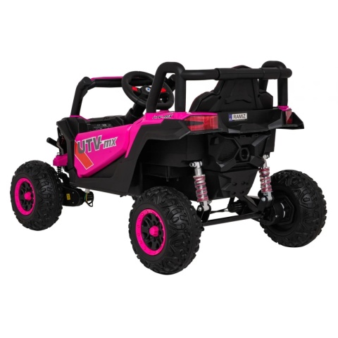 UTV2 Auto na Akumulator BUGGY R-sport RÓŻOWY 4x4 Koła EVA, SKÓRA, Pilot RC