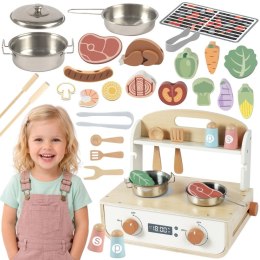 TOOKY TOY Drewniana Kuchnia z Grillem i Akcesoriam