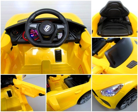 Cabrio B3 ŻÓŁTY Autko na akumulator - Światła, Dźwięki, MP3, USB - OUTLET