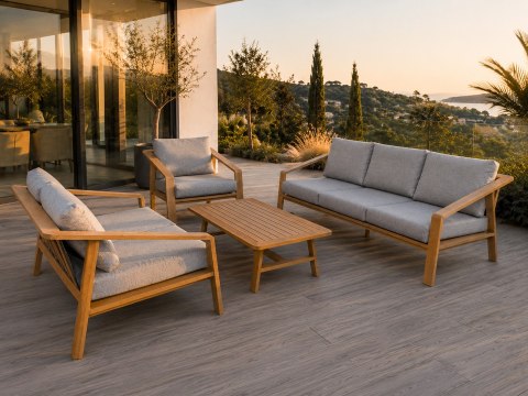 Zestaw mebli ogrodowych Modern Delight 4w1 aluminium Stolik + 2 Sofy + Fotel