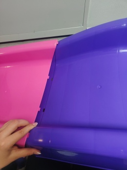 Największa solidna zjeżdżalnia dla dzieci 243 cm (różowo/fioletowa) OUTLET
