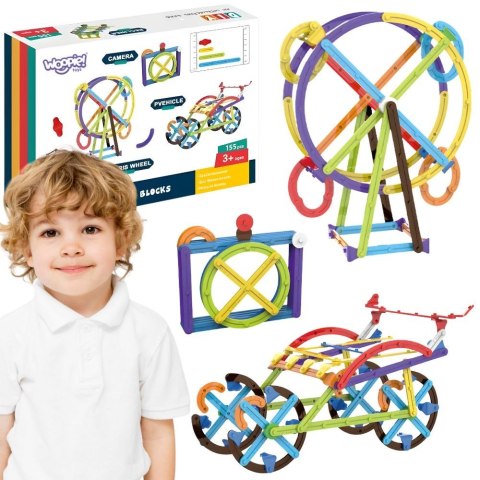 WOOPIE Klocki Konstrukcyjne Matematyczne 3D Edukacyjne 155 el.