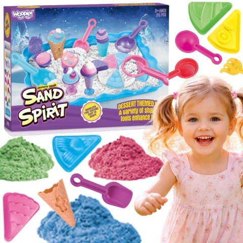WOOPIE SAND FAIRY Piasek Kinetyczny Zestaw Lodziarnia Desery 24el