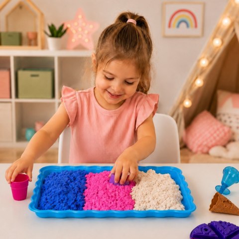 WOOPIE SAND FAIRY Piasek Kinetyczny Zestaw Lodziarnia Desery 24el