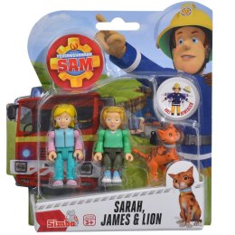 Simba Figurki Strażak Sam Sarah, James i Lion z akcesoriami